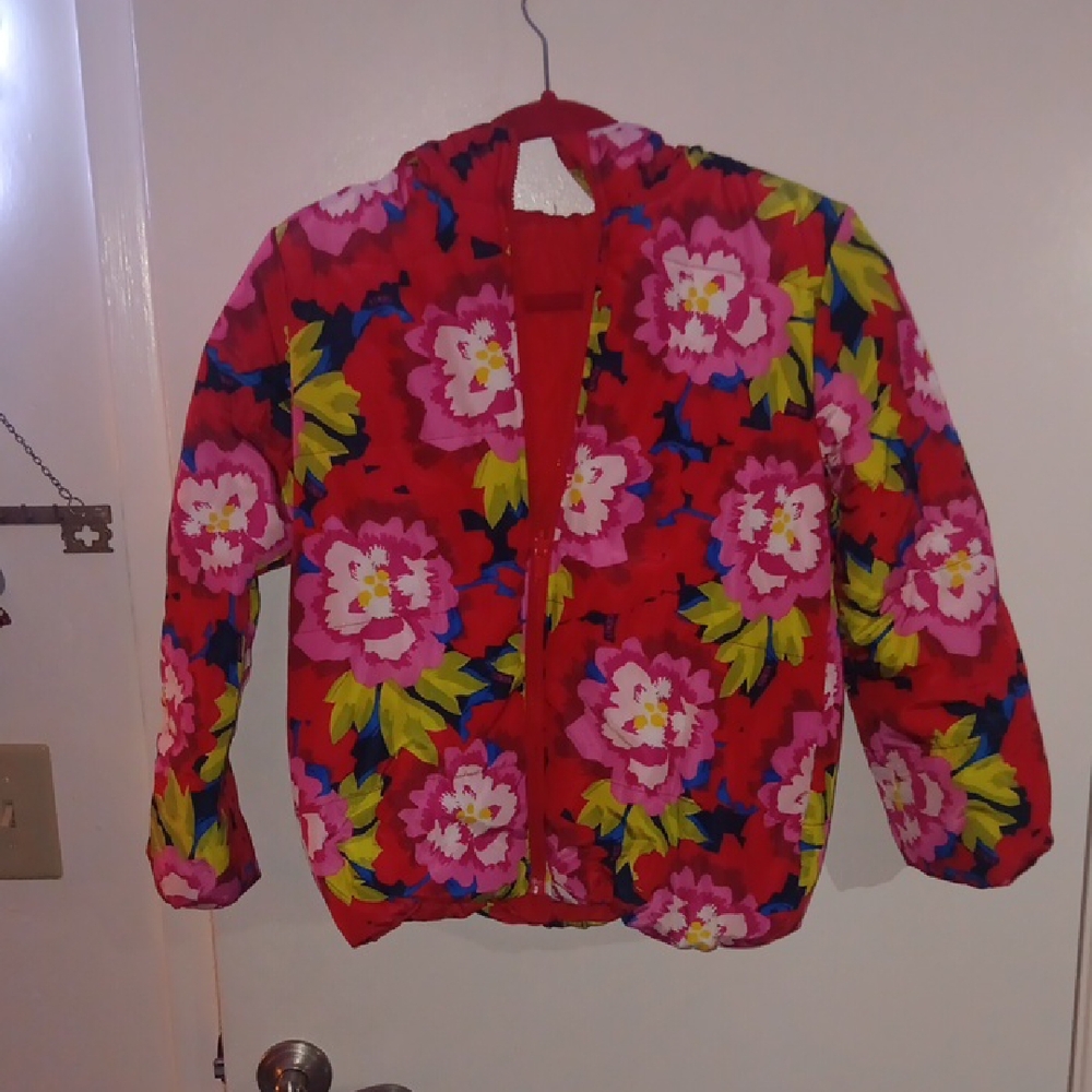 Kenzo Vibrant Red Jacket with Blue and Pink Accents